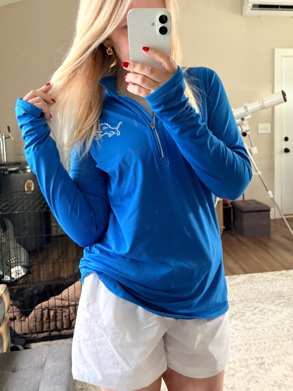 Detroit Lions NFL Nike Dryfit Women’s Blue Quarter Zip